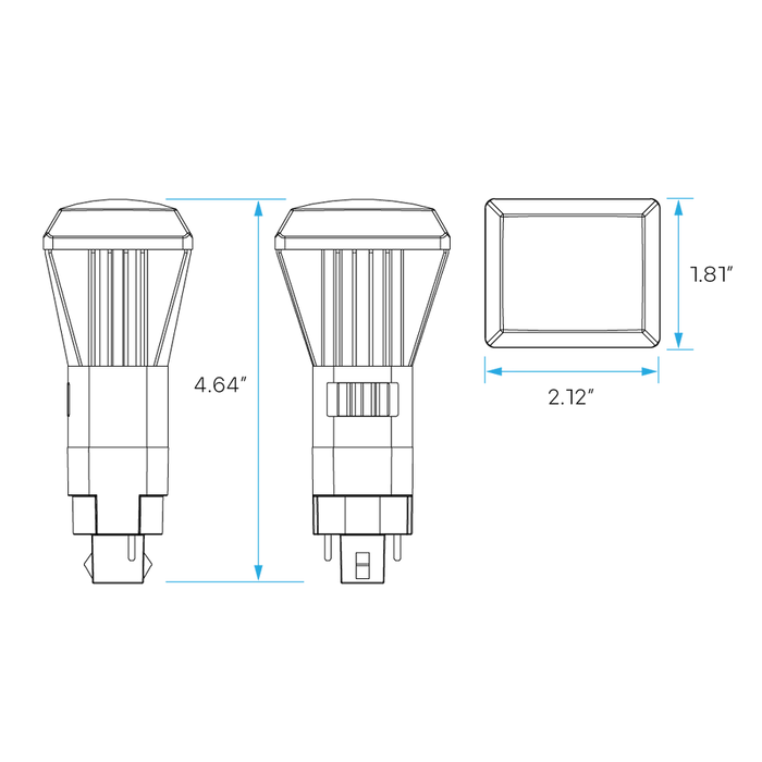 Luxrite LR24567 11W LED PL Lamp 3CCT Vertical Ballast Bypass