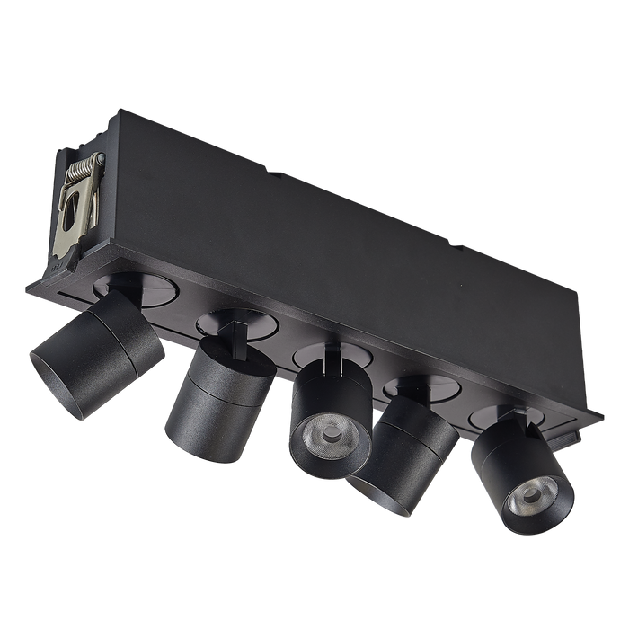 Canless Spotlight Luxrite Retractable Multi-Light Canless Spotlight 5CCT Selectable - Black Luxrite
