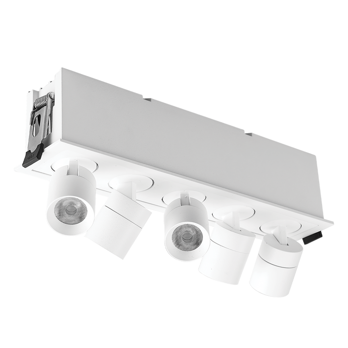 Canless Spotlight Luxrite Retractable Multi-Light Canless Spotlight 5CCT Selectable - White Luxrite