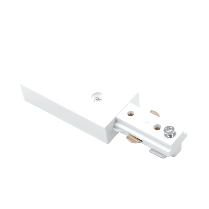 Luxrite LR43816 H-Track Power End Connector - White Finish