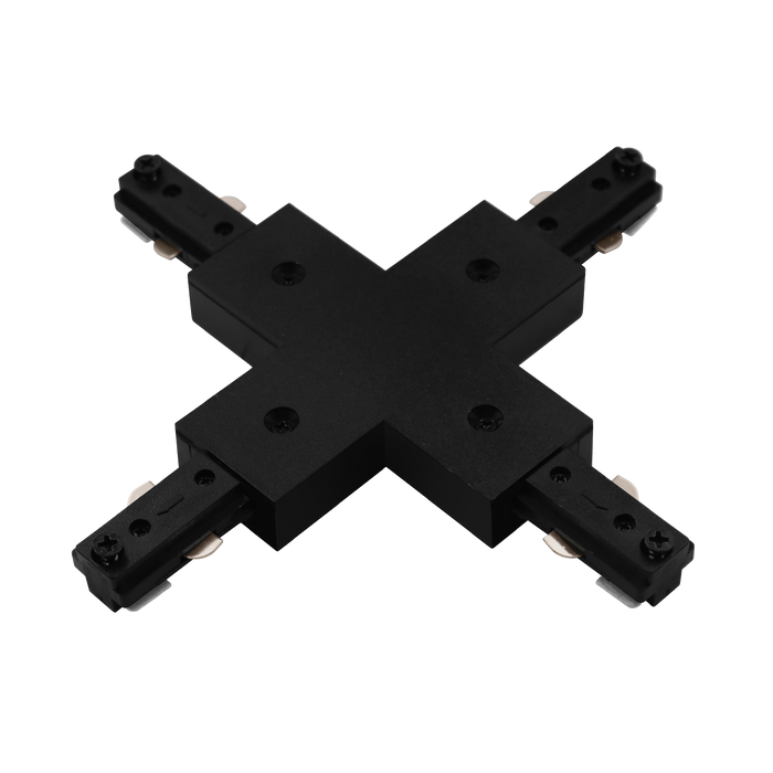 Luxrite LR43842 H-Track X Connector - Black Finish