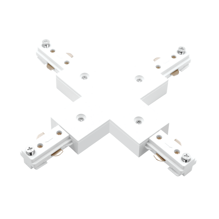 Luxrite LR43843 H-Track X Connector - White Finish