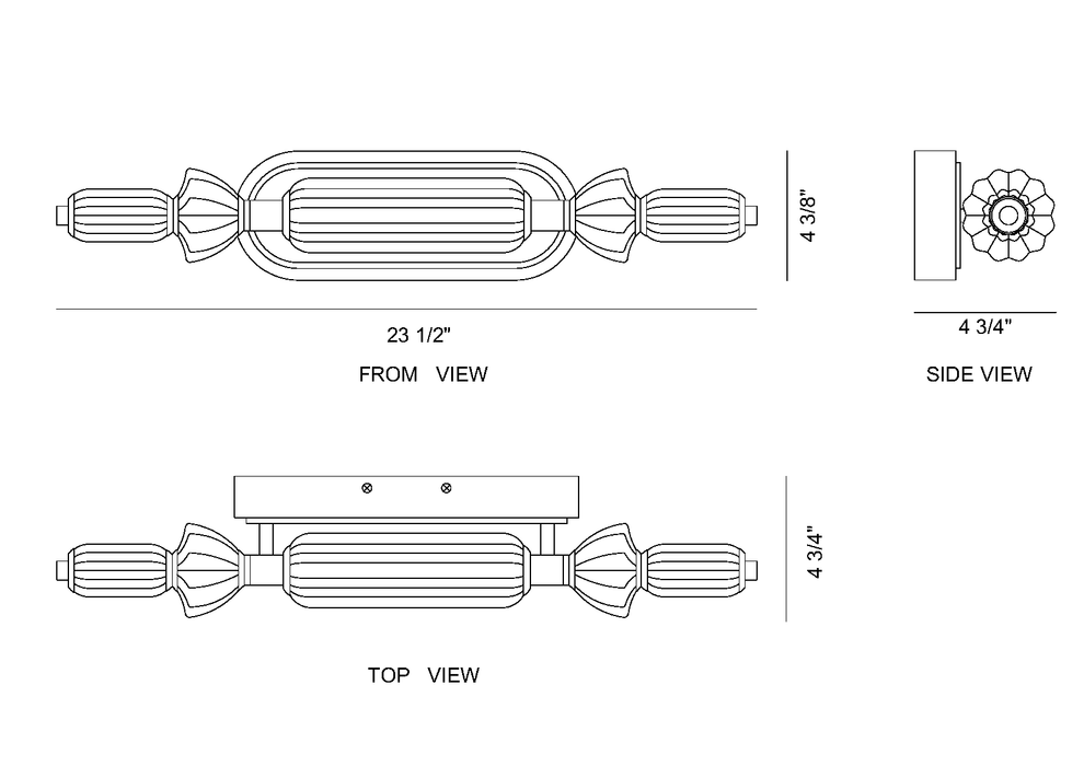 Eurofase Lansdowne 22 Inch Art Deco Glass Wall Sconce/Vanity Light