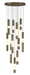 Eurofase Ronda 11-Light 20 Inch Multi Drop Chandelier - Weathered Brass
