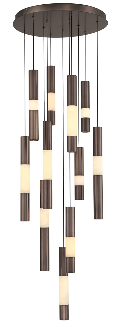 Eurofase Ronda 11-Light 20 Inch Multi Drop Chandelier - Harlow Bronze