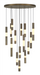 Eurofase Ronda 15-Light 32 Inch Multi Drop Chandelier - Weathered Brass