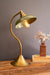 Table Lamp Kalalou NDE1558 Antique Brass Table Lamp with Green Enamel Shade Kalalou