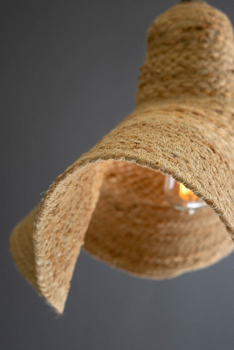 Woven Seagrass Floppy Hat Pendant Light By Kalalou