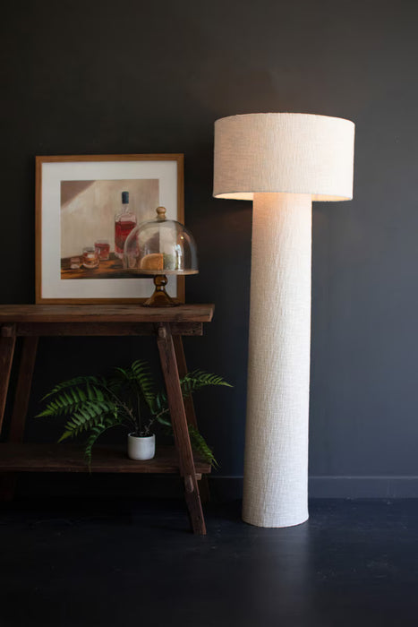 Floor Lamp Kalalou  NNL2764X White Boucle Floor Lamp with Matching Shade Kalalou