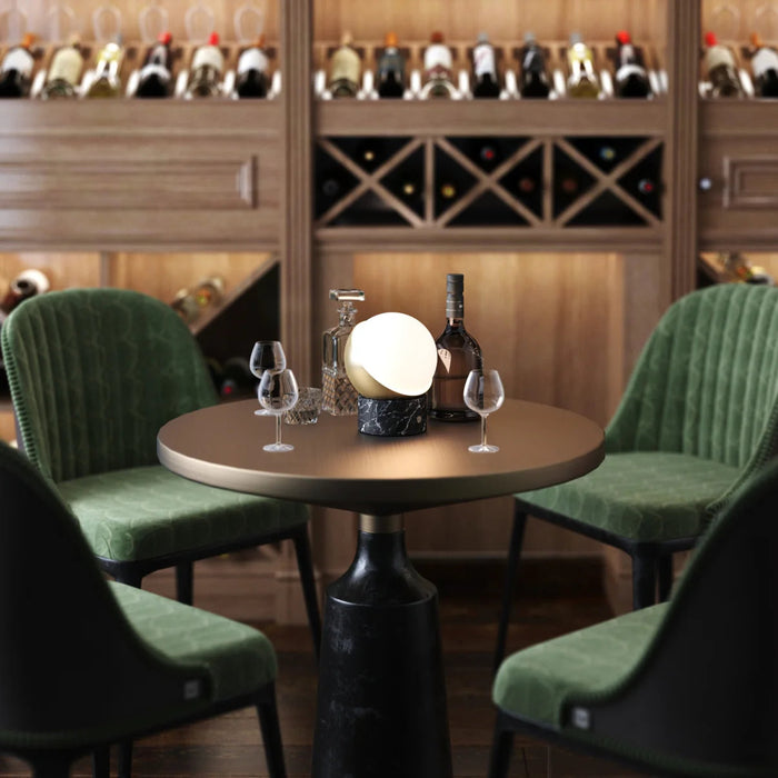 Cordless Table Lamp Kibun K70701 Orb Cordless Rechargeable Table Lamp Black Marble and Brushed Brass Bulbrite