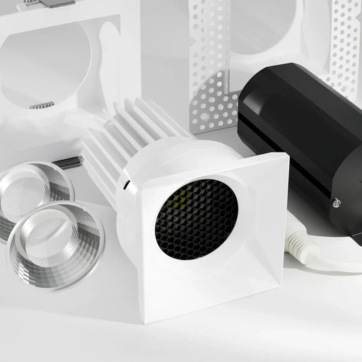 LED Downlight American Lighting Rhyme 3 inch Deep Baffle Downlight Square White 5CCT and Optic Selectable American Lighting