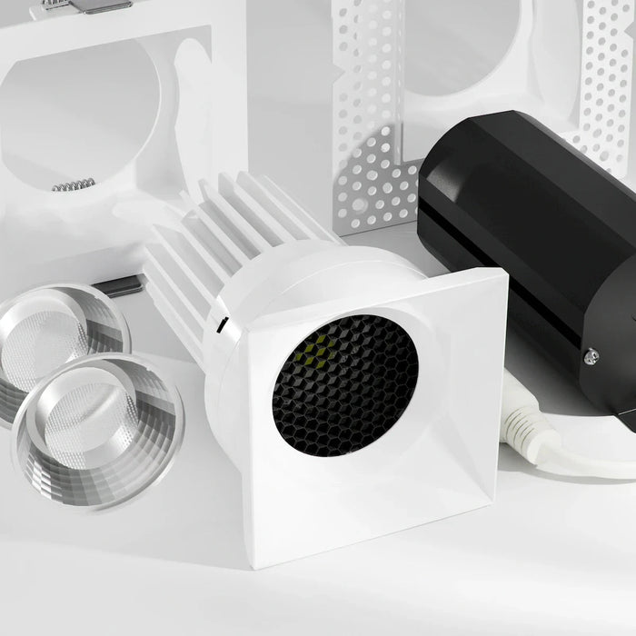 LED Downlight American Lighting Rhyme 3 inch Deep Baffle Downlight Square White 5CCT and Optic Selectable American Lighting