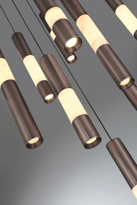 Linear Chandelier Eurofase Ronda 10-Light 50 Inch Linear Chandelier - Harlow Bronze Eurofase