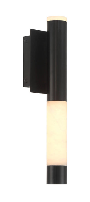 Outdoor Wall Sconce Eurofase 50122-028 Ronda 16 Inch Outdoor Alabaster Wall Sconce - Matte Black Eurofase