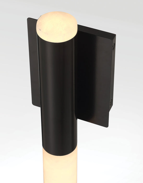 Outdoor Wall Sconce Eurofase 50122-028 Ronda 16 Inch Outdoor Alabaster Wall Sconce - Matte Black Eurofase