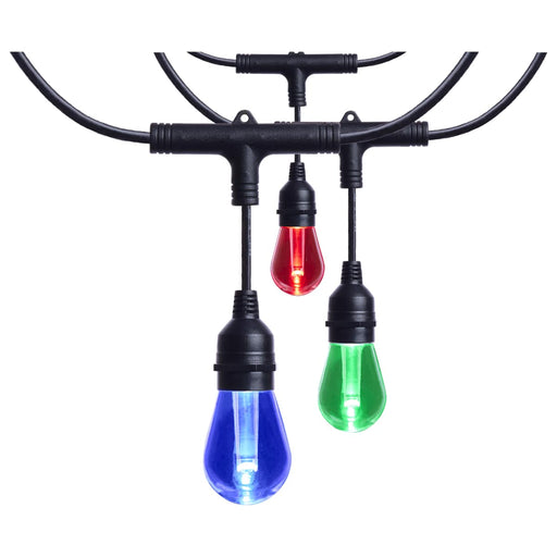 String Light Satco S11190 Starfish - 24 Foot LED String Light - 12-S14 Lamps - IOT - RGBTW - Black - 120 Volt Satco