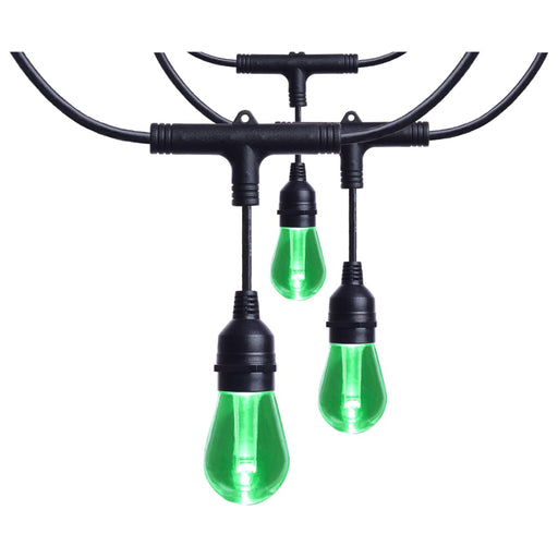 String Light Satco S11191 Starfish - 48 Foot LED String Light - 15-S14 Lamps - IOT - RGBTW - Black - 120 Volt Satco