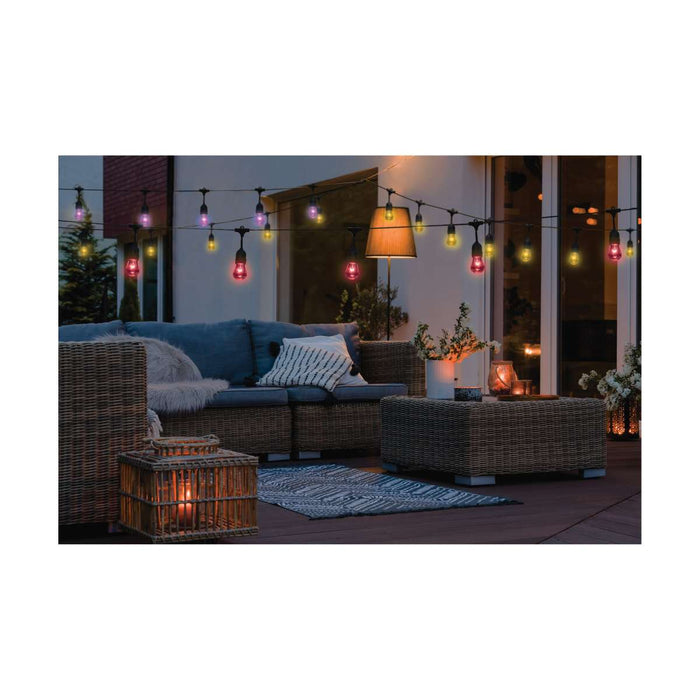 String Light Satco S11191 Starfish - 48 Foot LED String Light - 15-S14 Lamps - IOT - RGBTW - Black - 120 Volt Satco