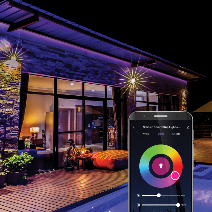 Satco Starfish WiFi Smart LED Tape Light Strip Kit 16 Foot RGBW Wi-Fi Outdoor 120V