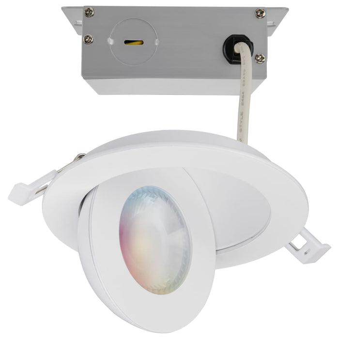 Downlight Satco S11293R1 Starfish - 9 Watt LED Gimbal Downlight - 4 Inch - 2700K-5000K RGB Tunable White - Remote Driver - White Finish - 120-277 Range Voltage Satco