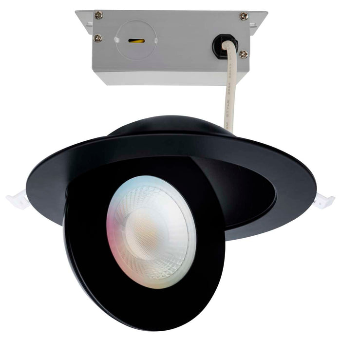 Downlight Satco S11296R1 Starfish - 15 Watt LED Gimbal Downlight - 6 Inch - 2700K-5000K RGB Tunable White - Remote Driver - Black Finish - 120-277 Range Voltage Satco