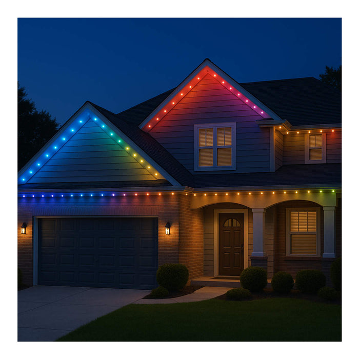 String Light Satco S11299 Starfish - 12 Watt - 25 Foot LED Eave String Light Extension - RGBTW - White Finish - 120 Volt Satco