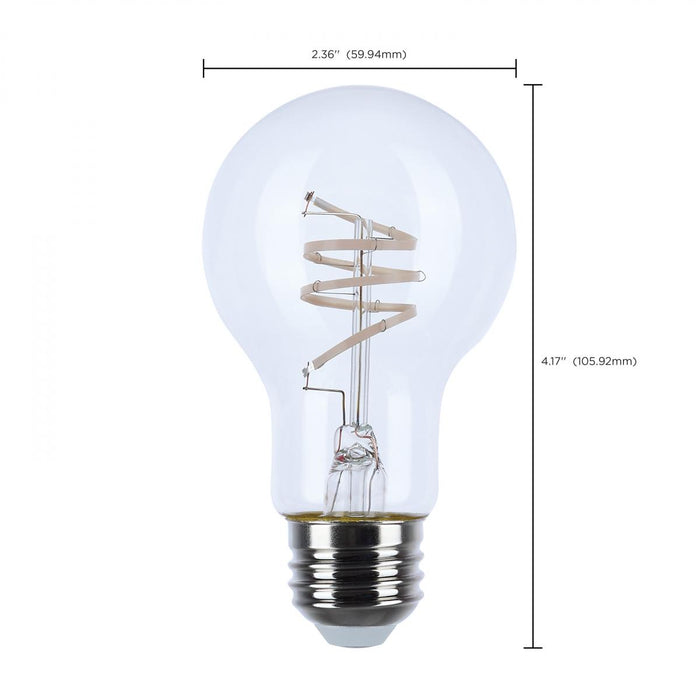 Satco S11521 6 Watt LED A19 Bulb Reminiscent Flex Gray Straight Filament 2700K