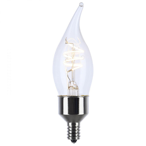 LED Candelabra Bulb Satco S11526 4 Watt F11 Flame Tip LED Candelabra Bulb Reminiscent Flex Gray Coil Filament Satco