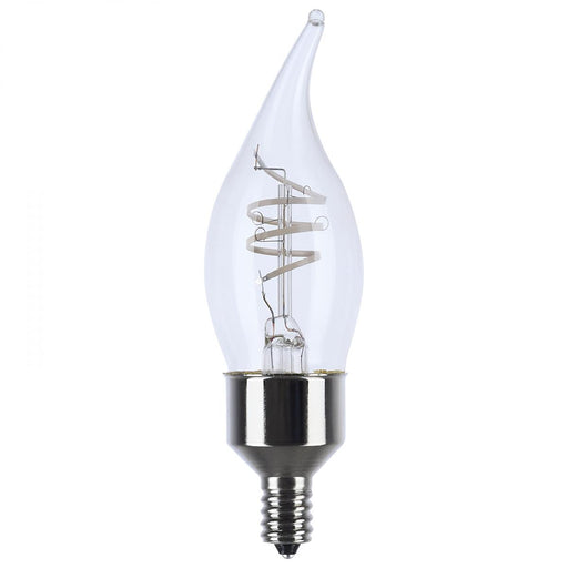 LED Candelabra Bulb Satco S11526 4 Watt F11 Flame Tip LED Candelabra Bulb Reminiscent Flex Gray Coil Filament Satco