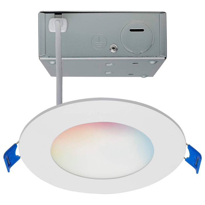 Remote Driver LED Downlight Satco S11560 9 Watt - LED Direct Wire - Low Profile Downlight - 4 Inch Round - Starfish IOT - Tunable White and RGB - 120 Volt - 90 CRI - White Finish Satco
