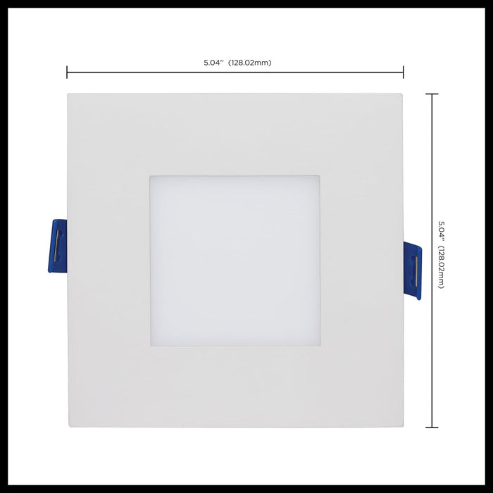 Remote Driver LED Downlight Satco S11561 9 Watt - LED Direct Wire - Low Profile Downlight - 4 Inch Square - Starfish IOT - Tunable White and RGB - 120 Volt - 90 CRI - White Finish Satco