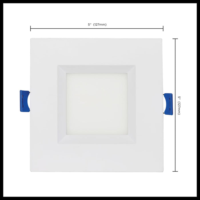 Remote Driver LED Downlight Satco S11565 9 Watt - LED Direct Wire - Low Profile Regress Baffle Downlight - 4 Inch Square - Starfish IOT - Tunable White and RGB - 120 Volt - 90 CRI - White Finish Satco