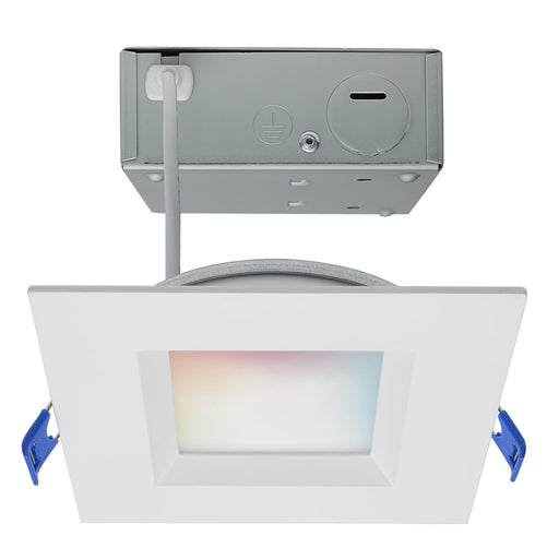 Remote Driver LED Downlight Satco S11565 9 Watt - LED Direct Wire - Low Profile Regress Baffle Downlight - 4 Inch Square - Starfish IOT - Tunable White and RGB - 120 Volt - 90 CRI - White Finish Satco