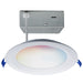 Remote Driver LED Downlight Satco S11566 12 Watt - LED Direct Wire - Low Profile Regress Baffle Downlight - 6 Inch Round - Starfish IOT - Tunable White and RGB - 120 Volt - 90 CRI - White Finish Satco