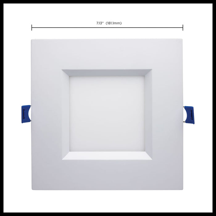 Remote Driver LED Downlight Satco S11567 12 Watt - LED Direct Wire - Low Profile Regress Baffle Downlight - 6 Inch Square - Starfish IOT - Tunable White and RGB - 120 Volt - 90 CRI - White Finish Satco