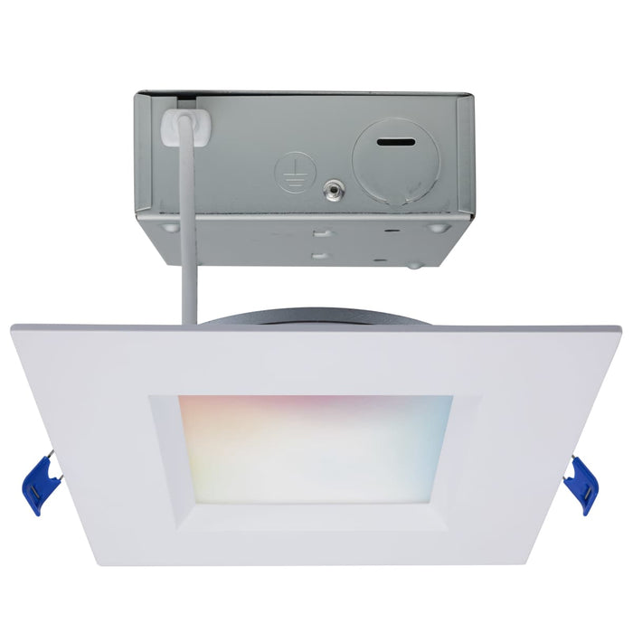 Remote Driver LED Downlight Satco S11567 12 Watt - LED Direct Wire - Low Profile Regress Baffle Downlight - 6 Inch Square - Starfish IOT - Tunable White and RGB - 120 Volt - 90 CRI - White Finish Satco