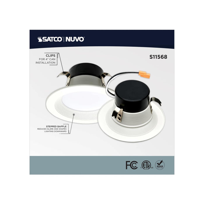 Downlight Retrofit Satco S11568 10.5 Watt - LED Retrofit Downlight - 4 Inch Round - Starfish IOT - RGB & Tunable White - 120 Volt - 90 CRI - White Finish Satco
