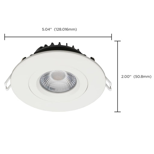 Remote Driver LED Downlight Satco S11618R1 12 Watt LED Direct Wire Downlight - Gimbaled - 4 Inch - CCT Selectable - Round - Remote Driver - White Finish - 850 Lumens - 120 Volt Satco