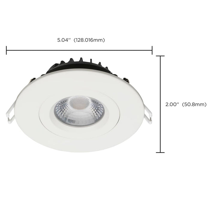 Remote Driver LED Downlight Satco S11618R1 12 Watt LED Direct Wire Downlight - Gimbaled - 4 Inch - CCT Selectable - Round - Remote Driver - White Finish - 850 Lumens - 120 Volt Satco