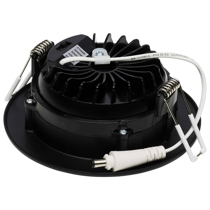 Remote Driver LED Downlight Satco S11619R1 12 Watt LED Direct Wire Downlight - Gimbaled - 4 Inch - CCT Selectable - Round - Remote Driver - Black Finish - 850 Lumens - 120 Volt Satco