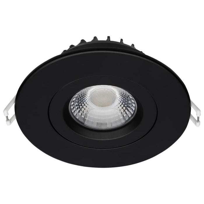 Remote Driver LED Downlight Satco S11619R1 12 Watt LED Direct Wire Downlight - Gimbaled - 4 Inch - CCT Selectable - Round - Remote Driver - Black Finish - 850 Lumens - 120 Volt Satco
