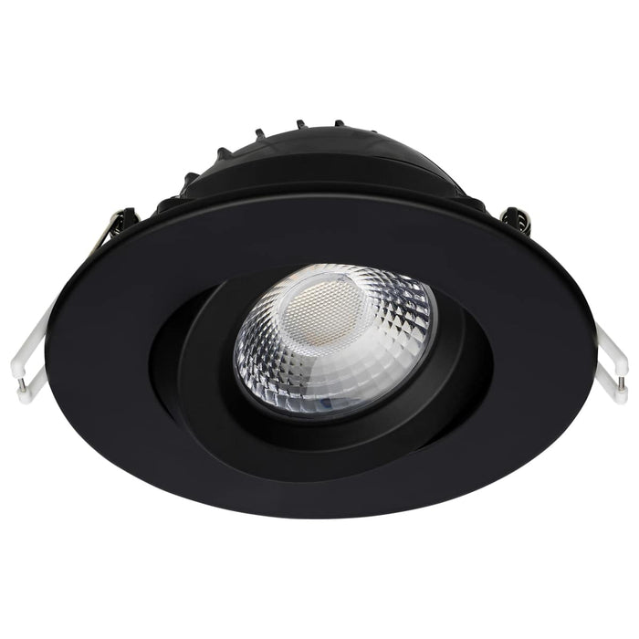 Remote Driver LED Downlight Satco S11619R1 12 Watt LED Direct Wire Downlight - Gimbaled - 4 Inch - CCT Selectable - Round - Remote Driver - Black Finish - 850 Lumens - 120 Volt Satco