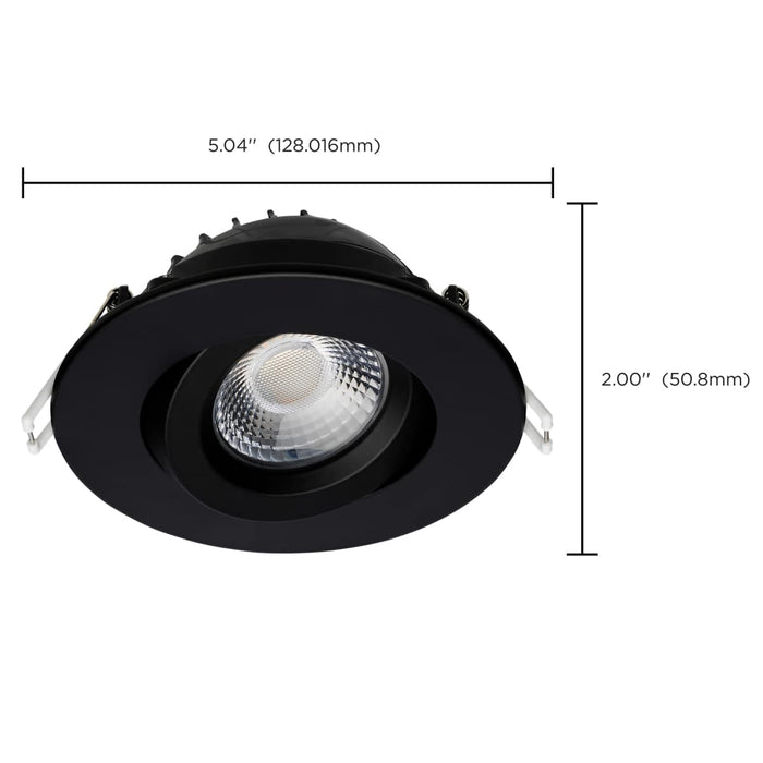 Remote Driver LED Downlight Satco S11619R1 12 Watt LED Direct Wire Downlight - Gimbaled - 4 Inch - CCT Selectable - Round - Remote Driver - Black Finish - 850 Lumens - 120 Volt Satco