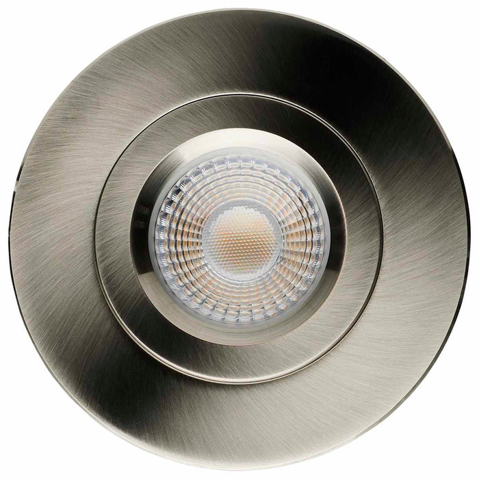 Remote Driver LED Downlight Satco S11620R1 12 Watt LED Direct Wire Downlight - Gimbaled - 4 Inch - CCT Selectable - Round - Remote Driver - Brushed Nickel Finish - 850 Lumens - 120 Volt Satco