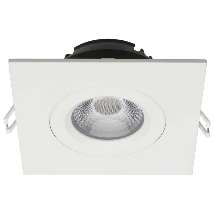 Remote Driver LED Downlight Satco S11621R1 12 Watt LED Direct Wire Downlight - Gimbaled - 4 Inch - CCT Selectable - Square - Remote Driver - White Finish - 850 Lumens - 120 Volt Satco
