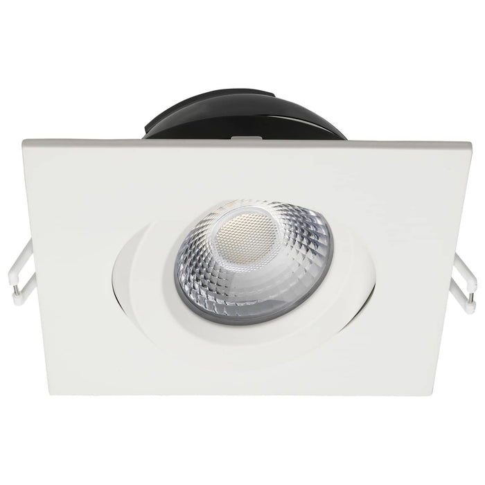 Remote Driver LED Downlight Satco S11621R1 12 Watt LED Direct Wire Downlight - Gimbaled - 4 Inch - CCT Selectable - Square - Remote Driver - White Finish - 850 Lumens - 120 Volt Satco