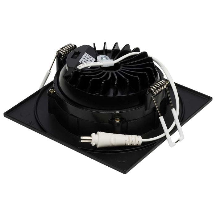 Remote Driver LED Downlight Satco S11622R1 12 Watt LED Direct Wire Downlight - Gimbaled - 4 Inch - CCT Selectable - Square - Remote Driver - Black Finish - 850 Lumens - 120 Volt Satco