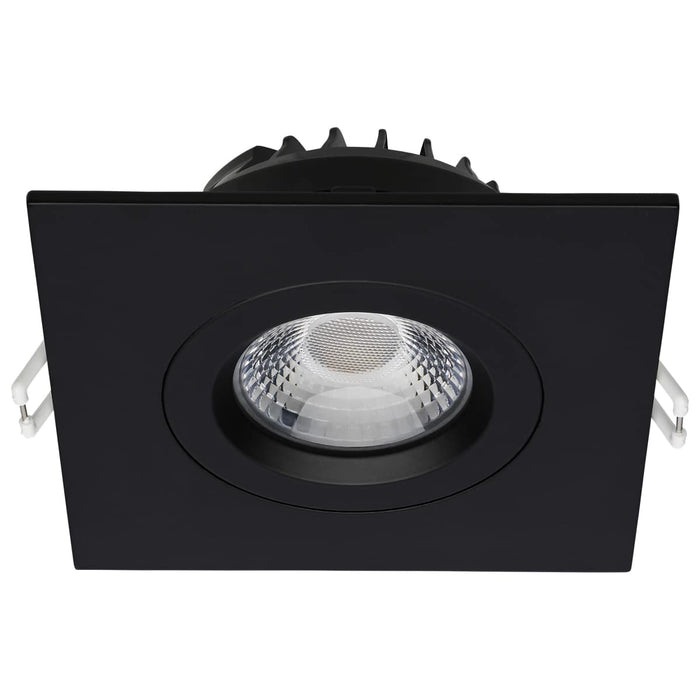 Remote Driver LED Downlight Satco S11622R1 12 Watt LED Direct Wire Downlight - Gimbaled - 4 Inch - CCT Selectable - Square - Remote Driver - Black Finish - 850 Lumens - 120 Volt Satco