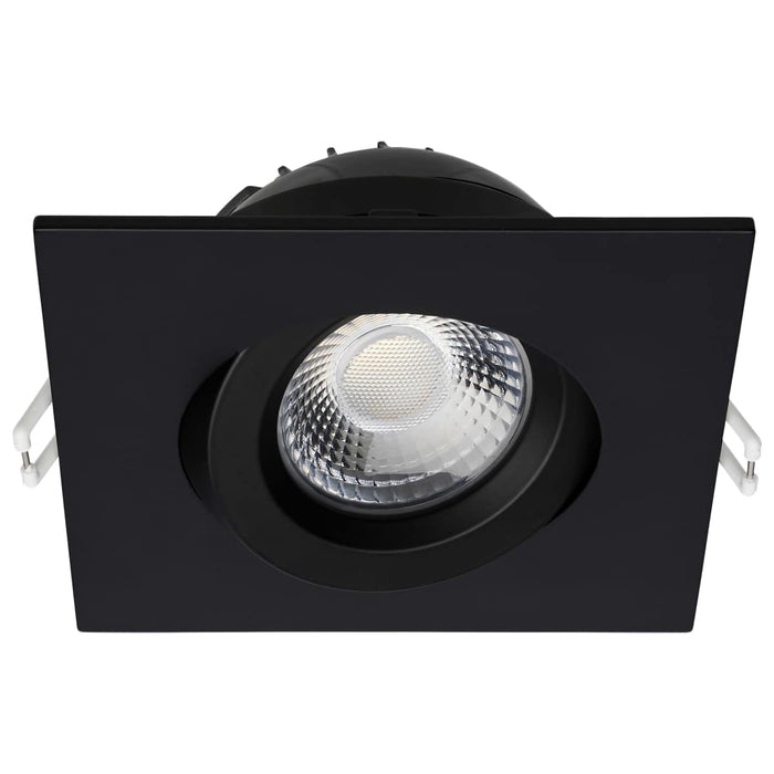 Remote Driver LED Downlight Satco S11622R1 12 Watt LED Direct Wire Downlight - Gimbaled - 4 Inch - CCT Selectable - Square - Remote Driver - Black Finish - 850 Lumens - 120 Volt Satco