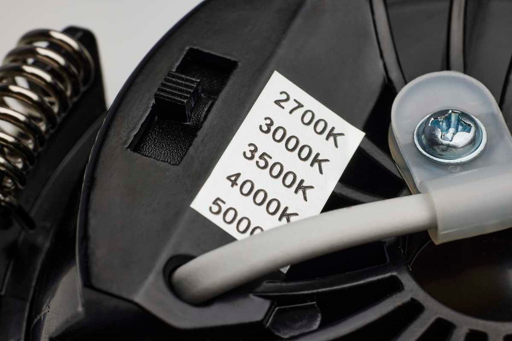 Remote Driver LED Downlight Satco S11622R1 12 Watt LED Direct Wire Downlight - Gimbaled - 4 Inch - CCT Selectable - Square - Remote Driver - Black Finish - 850 Lumens - 120 Volt Satco